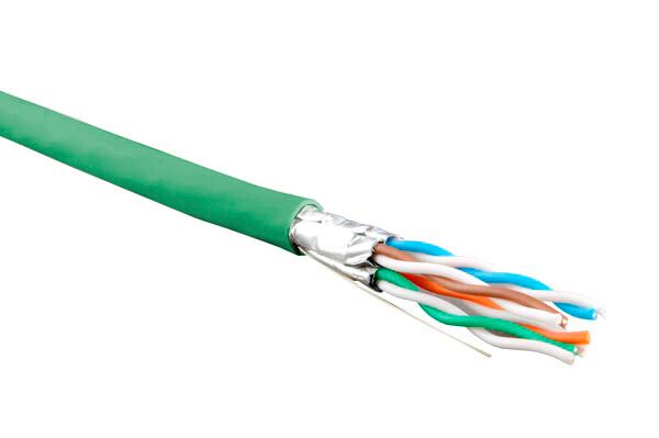 Кабель витая пара экранир. U/FTP кат.6 4 пары 23 AWG ОЖ solid кажд. в фольге LSZH нг(А)-HF -20град.C-+60град.C гарантия: 15 лет компонентн./25 системн. UFTP4-C6-S23-IN-LSZH-GN-500 зел. (уп.500м) Hyperline 445091