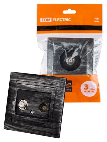 Розетка TV ("мама") + SAT (F-разъем) 0-2400МГц старинное серебро "Лама" | SQ1815-0661 TDM