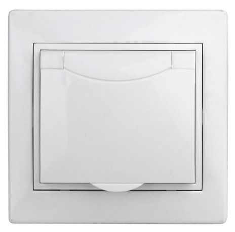 Розетка однофазная скрытого монтажа, в рамку с заземлением со шторками белый крышкой 16А 250В IP20 винтовые зажимы 1Э-207-01 Intro Plano - Б0038832 ЭРА