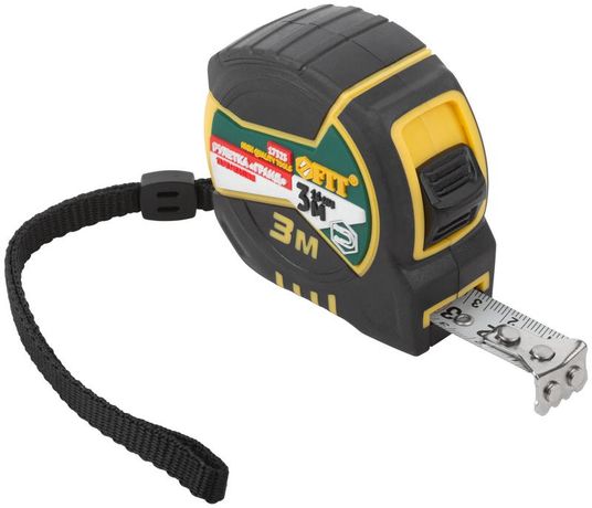 Рулетка Гранд 3мх16мм калибр. лента; нейлон. покрытие; магн. крючок; двойной стопор; прорезиненный корпус FIT 17323 РОС