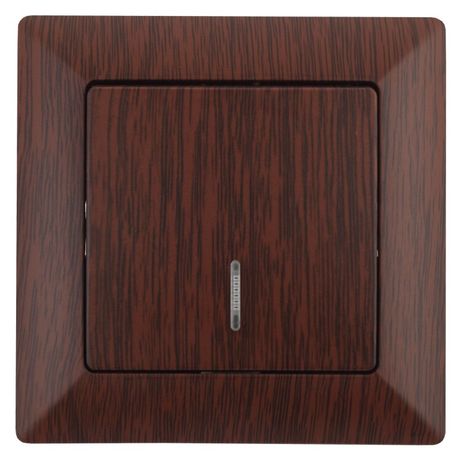 Выключатель одноклавишный скрытого монтажа с подсветкой венге 10А 250В Intro Solo 4-102-10 - Б0053570 ЭРА