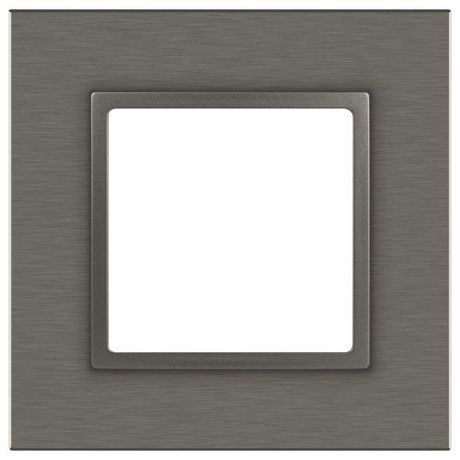 Рамка для розеток и выключателей Elegance 14-5201-16 на 1 пост, металл, титан | Б0065842 ЭРА