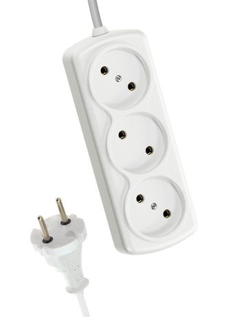 Удлинитель КОСМОС 6А 3 гн ПВС 2*0,75 1,5м - YKsm1.5m-3g(6A)S