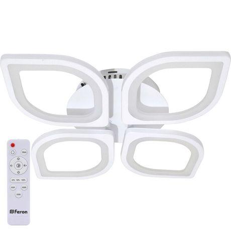 Светильник светодиодный управляемый с пультом 86W, Max. 5000Lum, 3000К-6500K, IP20, белый AL5950 Leaf | 41672 FERON