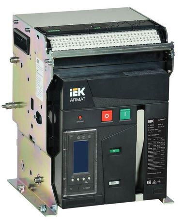 Выключатель автоматический воздушный ARMAT стационарного исполнения 3P типоразмер B 85кА 1000А расцепитель TY с комплектом аксессуаров 220В: мотор привод катушка включения отключения - AR-ACB-3FB-085-1000A-TYCF IEK