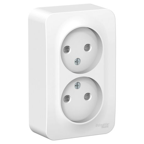 Розетка 2-м ОП Blanca 16А IP20 250В без заземл. защ. шторки бел. SchE BLNRA001201 APC