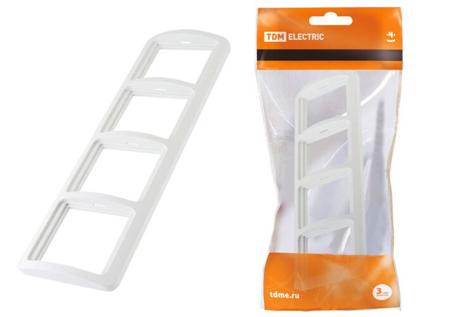 Рамка 4-ая горизонтальная белая "Валдай" | SQ1804-0021 TDM