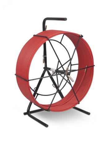 Устройство для протяжки кабеля в стояках и трубах межэтажных конструкций мини УЗК металлической кассете с держателем тип №3, 20м (диаметр стеклопрутка 6 мм) - Pull-M3-6-20m Cabeus 9790c