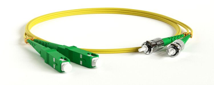 Патч-корд FC-D2-9-SC/AR-ST/AR-H-1M-LSZH-YL волоконно-оптический (шнур) SM 9/125 (OS2), ST/APC-SC/APC, 2.0 мм, duplex, LSZH, 1 м | 238516 Hyperline