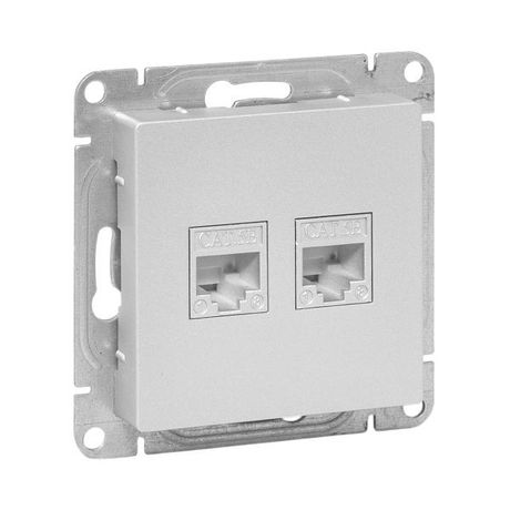 Механизм розетки RJ45 - 2шт, (cat5), алюминий Эпика EKF | UP1-SOA-2RJ45-5