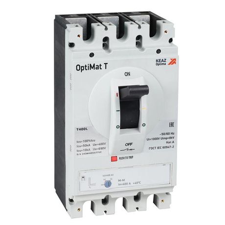 Выключатель автоматический OptiMat T630S M 630A 3P | 356434 КЭАЗ