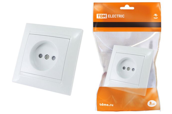 Розетка 2П 10А 250В с защ. шт. белая "Лама" | SQ1815-0010 TDM
