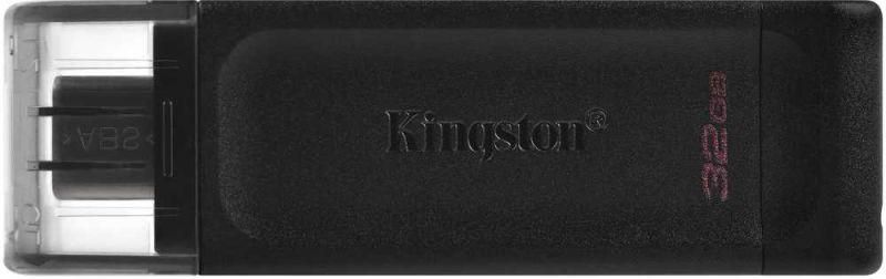 Флеш-диск 64Гбайт DataTraveler 70 Type-C DT70/64Гбайт USB3.2 черн. KINGSTON 1393773