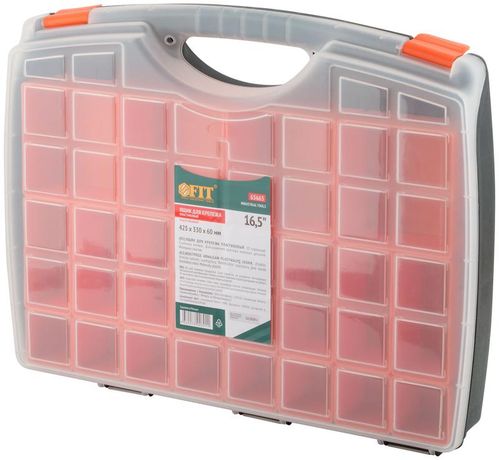 Ящик для крепежа (органайзер) съемные ячейки 16.5дюйм ( 425х330х60мм ) FIT 65665 РОС