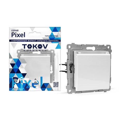 Розетка 1-м СП Pixel 16А IP20 с заземл. защ. шторки крышкой механизм бел. TOKOV ELECTRIC TKE-PX-R1ZSW1-C01