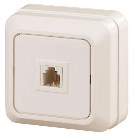 Розетка телефонная 1-м ОП Quadro 2-302-02 RJ11 IP20 сл. кость Intro Б0027662 ЭРА