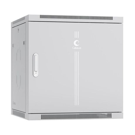 Шкаф телекоммуникационный настенный SH-05F-12U60/45m 19дюйм 12U 600х450х635мм дверь метал. сер. (RAL 7035) Cabeus 7107c