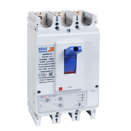 Выключатель автоматический OptiMat D400N-MR1.1-У3-РЕГ | 353181 КЭАЗ