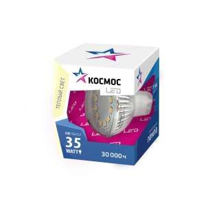 Лампа светодиодная LED JCDR 3Вт 220В GU5.3 3000К Космос Lksm_LED3wJCDRC30