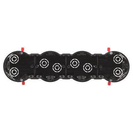 Коробка установочная ЭРА KUP-4-70-45 черная 4х местная 283х70х45мм для полых стен саморезы пластиковые лапки IP30 | Б0064951