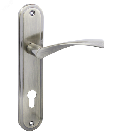 Ручка на планке под замок и цилиндровый механизм (комплект), АЛЛЮР 103-1 85мм AB старая бронза - 12453 ПТК