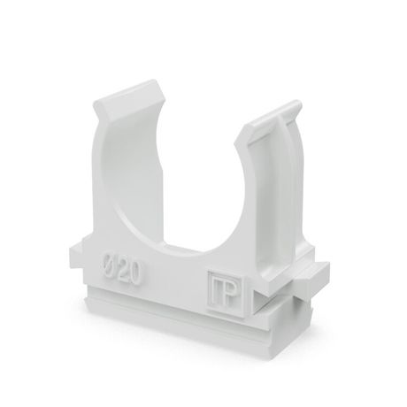 Держатель для труб (клипса) d20мм полистирол бел. Промрукав PR.02720б Строитель