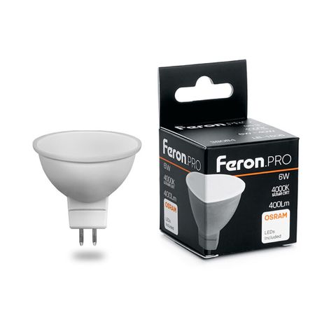 Лампа светодиодная .PRO LB-1606 MR16 G5.3 6W 4000K OSRAM LED | 38084 Feron