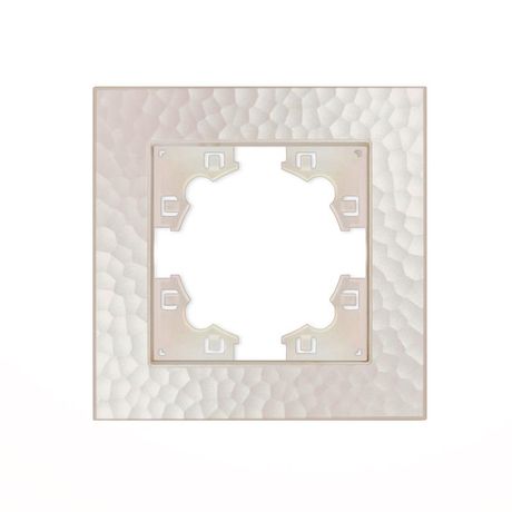 Рамка фактурная 1 пост UNIVersal Афина жемчуг (еврослот) - A10053-OBr Союз
