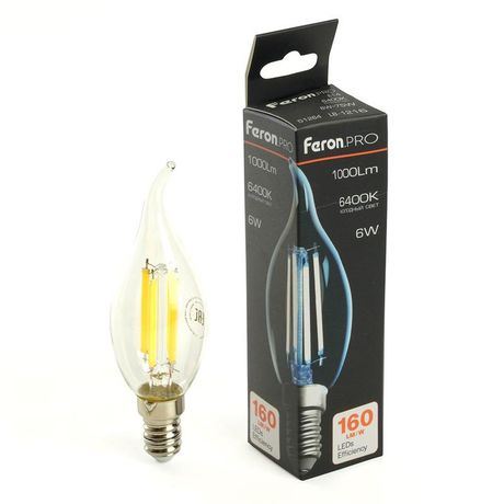 Лампа светодиодная LED 6вт Е14 дневной свеча на ветру FILAMENT Feron.PRO - LB-1216 51264