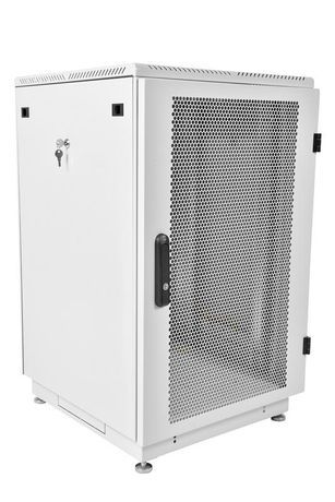 Шкаф коммутационный напольный ШТК-М-22.6.10-4ААА 22U 600х1020мм передн. двер. перфорир. задн. стальн. лист 2 боков. панел. направл. под закл. гайки 330кг 855мм 71.6кг 180град. 1140мм сер. ЦМО 1345316