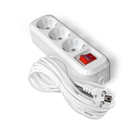 Удлинитель S-303А ПВС 3*1,5 ,3 гнезда, с заземлением, выключателем, 7м (еврослот) - 1728 Союз