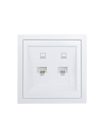 Розетка компьютерная 2-мест. ZIMA IP20 бел. LEZARD 704-0288-141