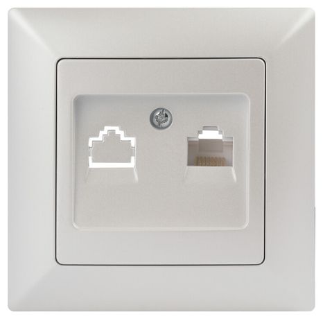 Розетка компьютерная 1-м СП Solo 4-303-06 RJ45 IP20 перламутр Intro Б0053993 ЭРА