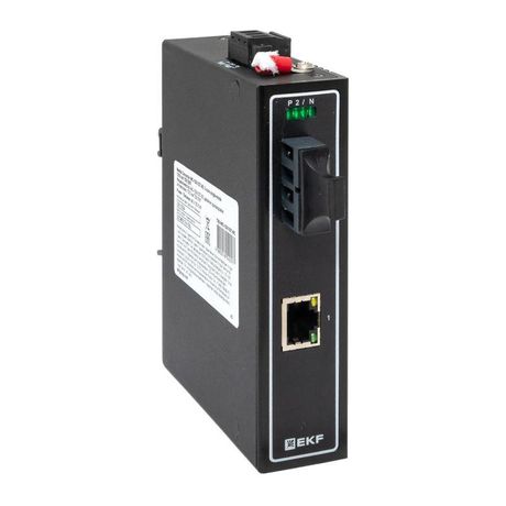 Медиаконвертер 10/100/1000Base-TX в 1000Base-X, разъем SC, двойное одномодовое оптоволокно, 1310нм TSX |TSX-MC-1GX1GT-SC|EKF