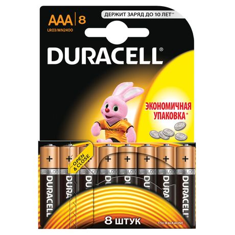 Элемент питания алкалиновый AAA/LR03-8BL Basic (блист.8шт) Duracell C0033441