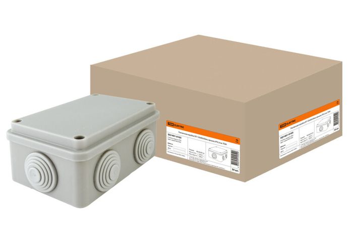 Коробка распределительная о/п 120х80х50мм, крышка, IP55, 6 вх. | SQ1401-0105 TDM