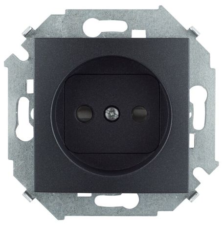 Розетка S15 2Р 16A 250В без заземл. защ. шторки графит Simon 1591444-038