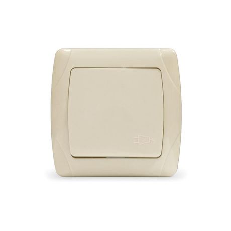 Маргарита розетка одноместная с крышкой с/з, с/у, 16А, 220В, сл.кость (ivory) (еврослот) - М0029-I Союз