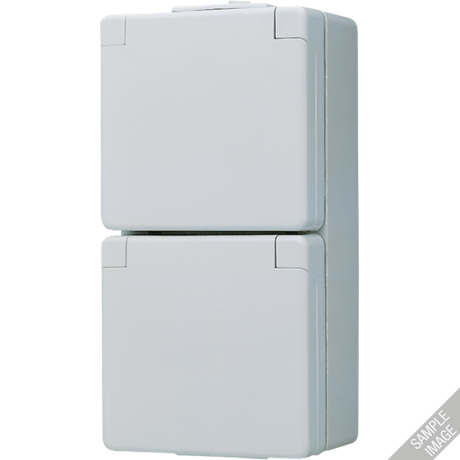 Штепсельная розетка SCHUKO для накладного монтажа двойная, с полем надписи IP44 | 622NAW Jung