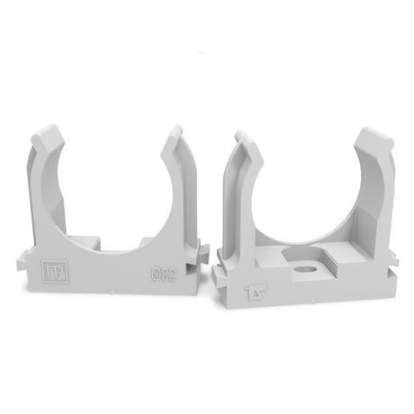 Крепеж-клипса для труб d32 мм атмосферостойкая монтажного пистолета серая в п/э (25шт/500шт уп/кор) | PR13.0404 Промрукав Строитель