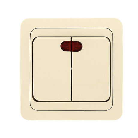 Выключатель 2-кл. СП Лондон с инд. 10А беж. EKF EEV10-123-20