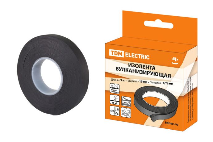 Изолента вулканизирующая 19 мм 9 метров | SQ0526-0602 TDM