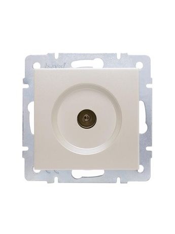 Розетка телевизионная проходная TV 1-м СП Vesna механизм жемчуж./бел. перламутр LEZARD 742-3088-129