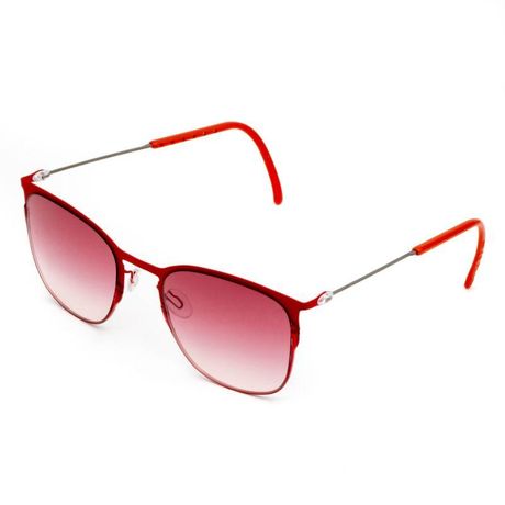 Красные солнцезащитные очки из титана с линзами красный градиент. Модель 11 - TCSDRS53010003 ДКС