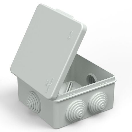 Коробка распределительная для о/п атмосферостойкая серая 100х100х50 (60шт/кор) IP55 безгалогенная (HF) | 40-03025 Промрукав Строитель