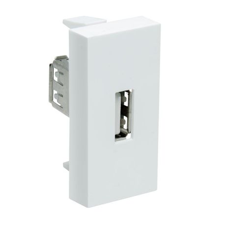 Розетка модульная USB 45х22,5мм белая | АДЛ 13-907 Рувинил TYCO