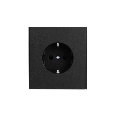 Розетка 1-м СП STRONG MIELE 16А с заземл. защ. шторки антрацит Kranz KR-78-0701-5