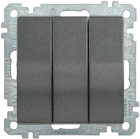 Выключатель 3-кл. СП Bolero ВС10-3-0-Б 10А IP20 механизм антрацит IEK EVB30-K95-10