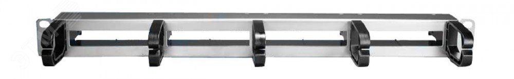 Патч-панель 19дюйм для претерминированных медных и оптических кассет 4 слота под кассеты 1U с 5 пластиковыми кольцами горизонт. прокладки кабеля PPTR-19-4CU-RNG-STL Hyperline 480617