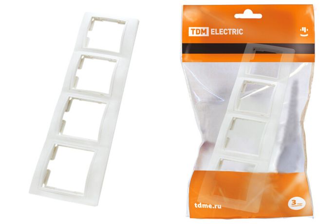 Рамка 4-х постовая горизонтальная белая "Таймыр" | SQ1814-0030 TDM